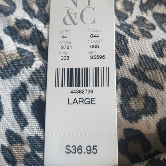 NWT NY&CO Animal Print Blouse- Large - Picture 3 of 5